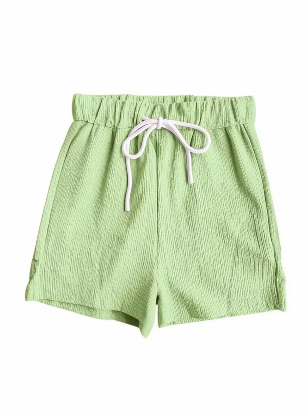 Kids' Unisex 2-Pc Shirt/Short Set Sage Green Elastic Waist Size-9 Yrs. NEW